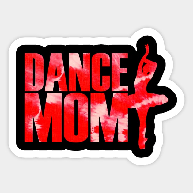 Dance Mom Red Tie Dye Ballerina Tee Sticker by charlescheshire